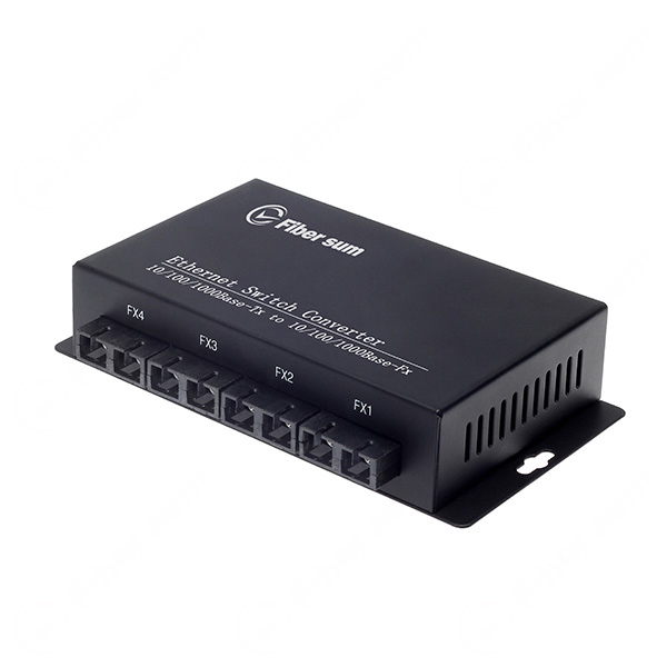4x 10/100/1000Base-TX To 4x 1000Base-FX 1550nm 40km Dual SC Fiber Swtich | FC-GA404-13S40